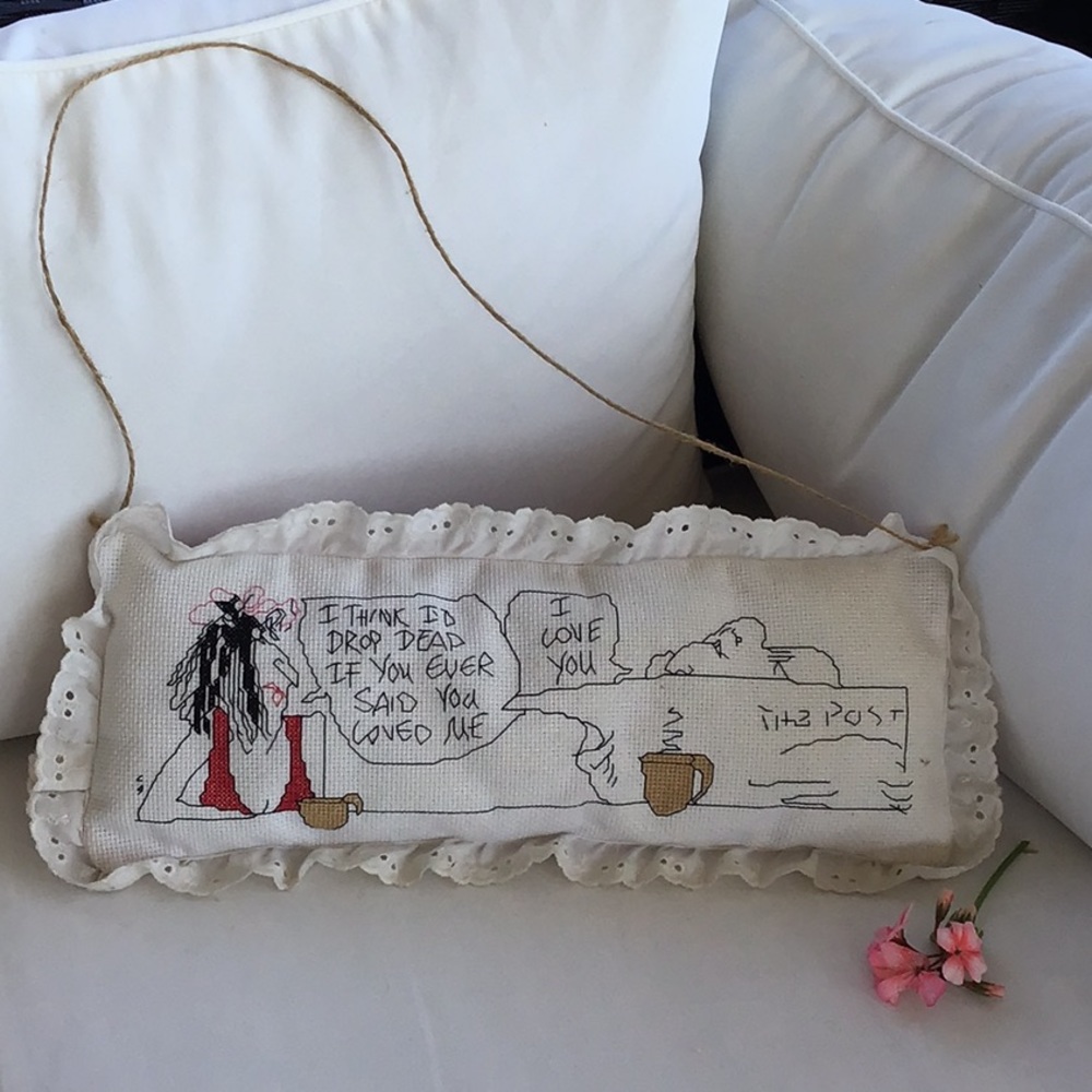 ‘Twisted Threads’  Couples Humorous Pillow
